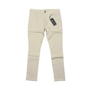 WULFUL Men's Slim Fit Straight Stretch Jeans Denim Pants 38x31 Khaki Skater